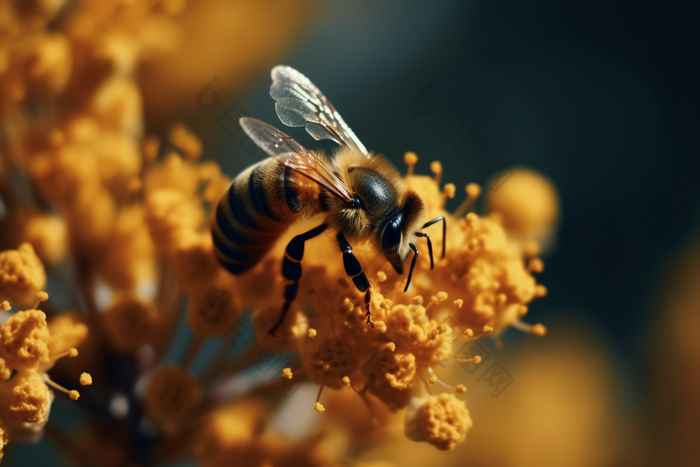 蜜蜂采蜜自然蜂蜜花朵