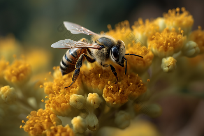 蜜蜂采蜜自然蜂蜜细节