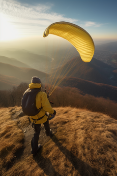 极限运动滑翔伞飞行摄影图5