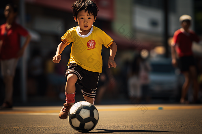 踢足球的孩子男孩健身