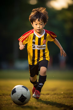 踢足球的孩子摄影图2