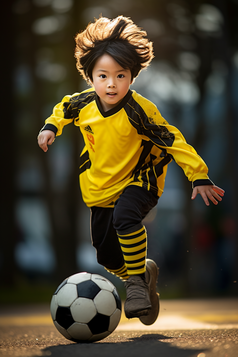 踢足球的孩子摄影图1