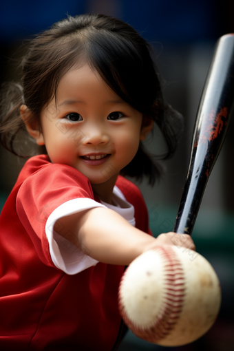 打棒球的孩子男孩人物肖像