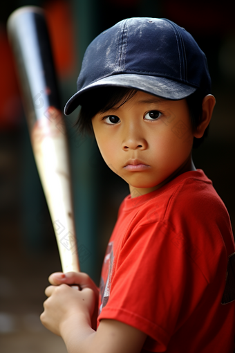 打棒球的孩子体育人物特写