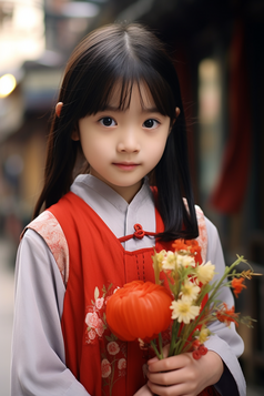 春节穿着新衣服的孩子摄影图14