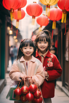 春节穿着新衣服的孩子摄影图10