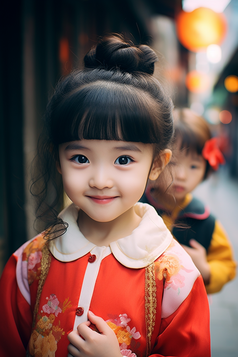 春节穿着新衣服的孩子摄影图9