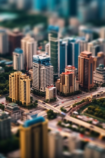 微距城市模型现代微缩