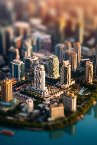 微距城市模型渲染图景观