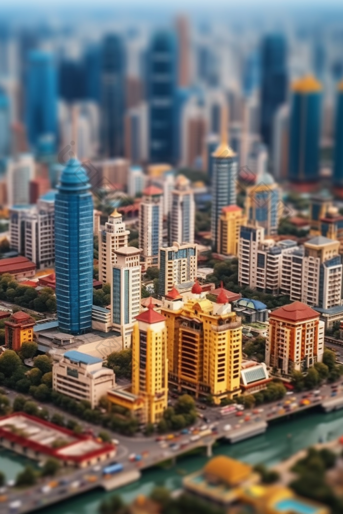 微距城市模型微缩景观图片-包图网