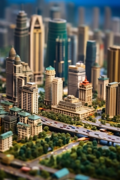 微距城市模型摄影图5