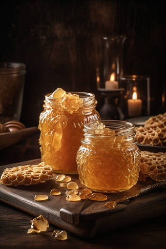 新鲜蜂蜜蜜饯甜味深色