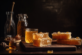 新鲜蜂蜜蜜饯食品深色