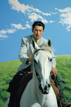 骑马的蒙古年轻人摄影图17