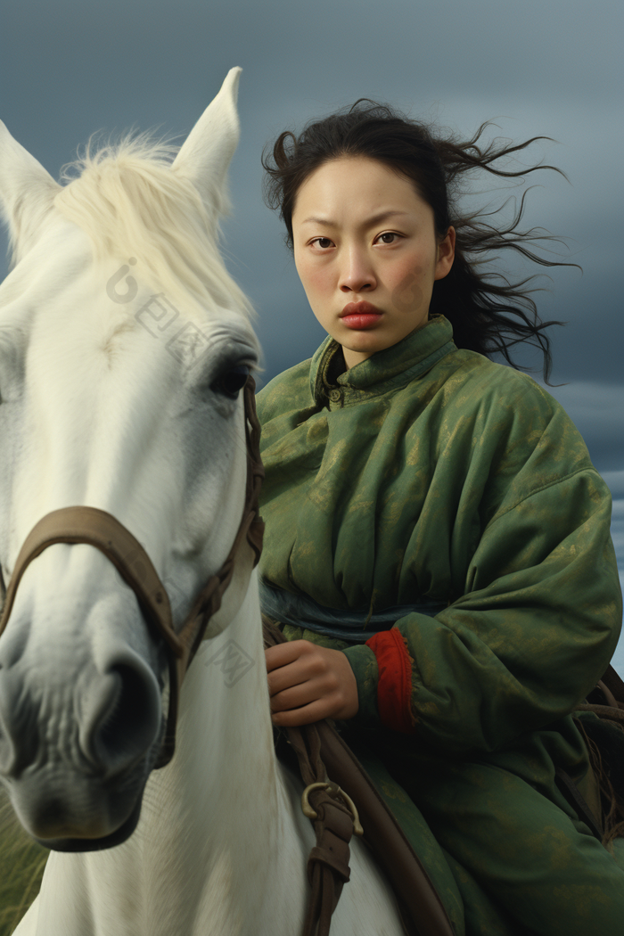 骑马的蒙古年轻人驰骋体育