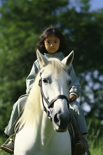 骑马的孩子<strong>蒙古</strong>驰骋