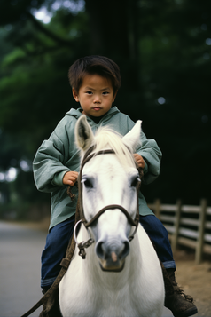 骑马的孩子摄影图7