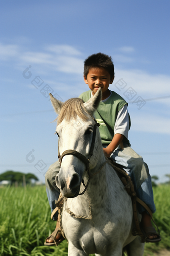 骑马的孩子奔驰竞争