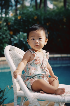 泳池边的男孩婴儿摄影图22