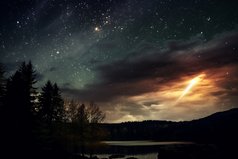 夜晚的流星闪烁摄影图8