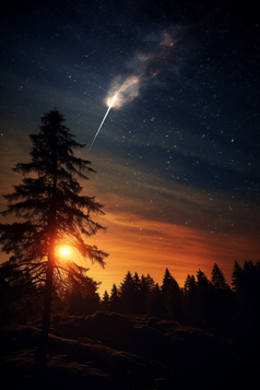 夜晚的流星闪烁摄影图31