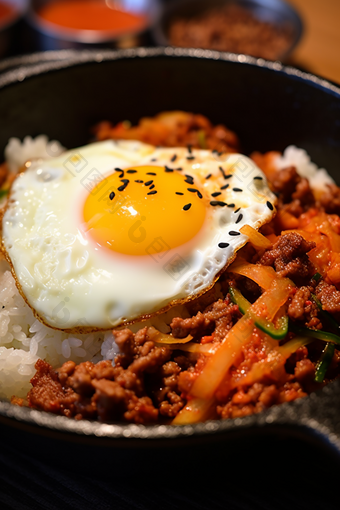 韩国石锅拌饭美食食品泡菜