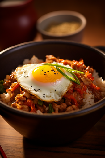 韩国石锅拌饭美食商业摄影卤肉饭