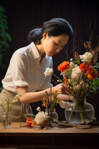 女士插花女生兴趣