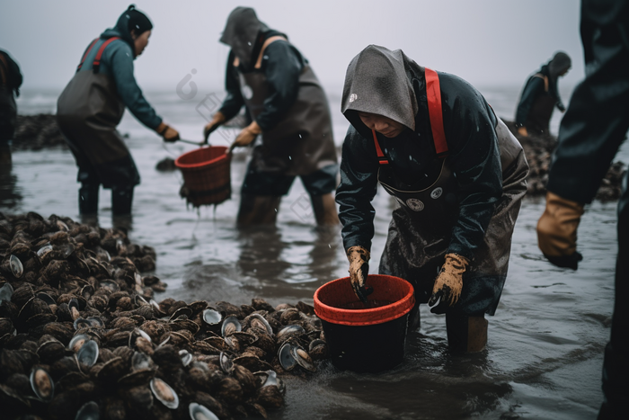 出海赶海的渔民大收获