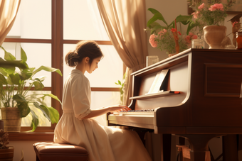 弹钢琴的孩子音乐学习