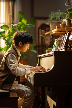 弹钢琴的孩子摄影图18