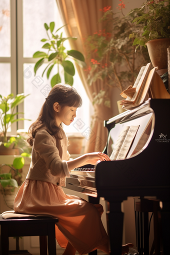 弹钢琴的孩子音乐玩