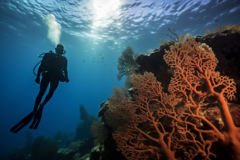海底潜水游泳珊瑚