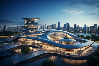 未来城市建筑建筑科技感