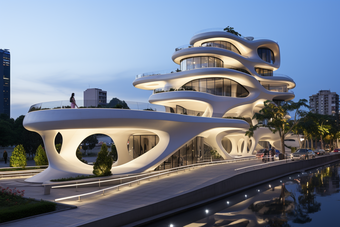 未来城市建筑现代感动线设计