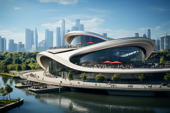 未来城市建筑科技感动线设计