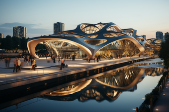未来城市建筑科技感建筑设计