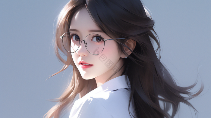 职场干练白领女精英一个插画