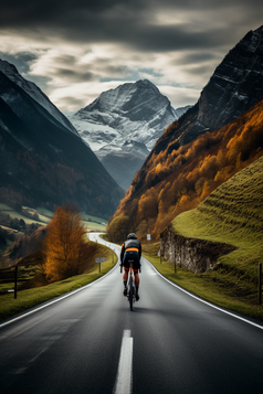 公路上骑自行车的男士摄影图16