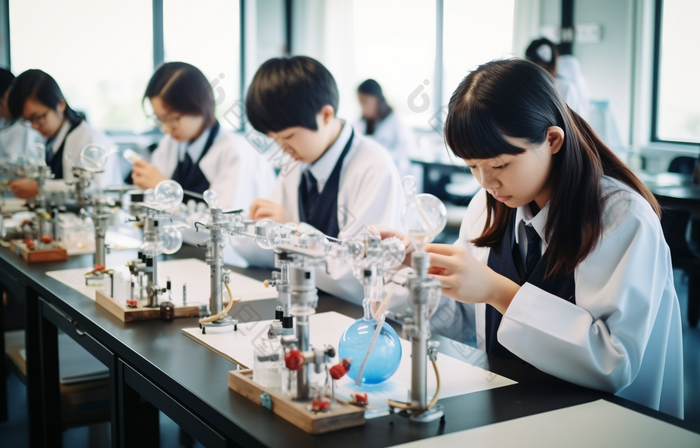 正在做实验的学生图片-包图网