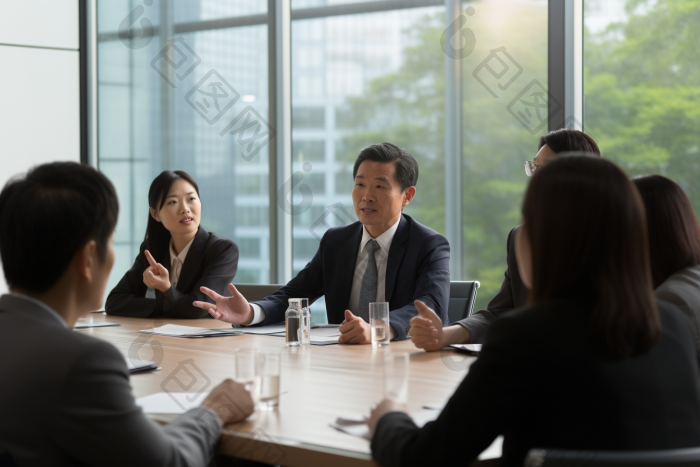 正在开会的公司白领总结会议图片-包图网