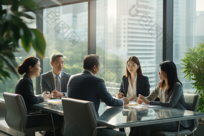 正在开会的公司白领汇报总结图片-包图网