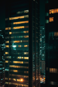 高楼大厦夜晚的灯光摄影图9