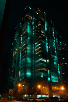 高楼大厦夜晚的灯光摄影图7