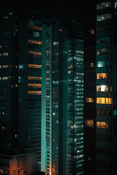 高楼大厦夜晚的灯光摄影图4