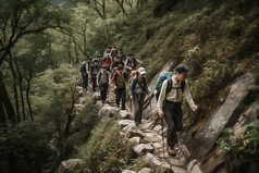团队徒步旅行登山摄影图12