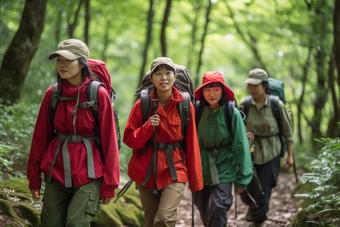 团队徒步旅行登山冒险交友