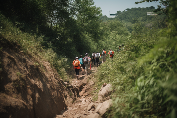 团队徒步旅行登山交友溯溪