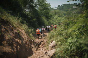 团队徒步<strong>旅行</strong>登山交友溯溪