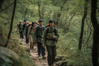 团队徒步旅行登山交友旅游